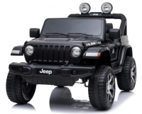 Jeep Wrangler Rubicon schwarz 12V, mp4 TV , Ledersitz, 2.4ghz Fernbedienung