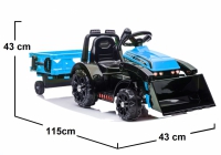 Traktor 6V blau mit Frontlader, Anhänger und 2,4 GHz Fernbedienung