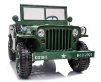Jeep WILLYS  grün, 4WD, 24V, 3x Ledersitz, 2.4ghz Fernbedienung
